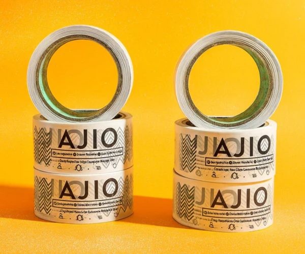 Ajio Tape 2 inch x 65 meter (Pack of 6) - Front Top Angle Strong Adhesive for Packaging