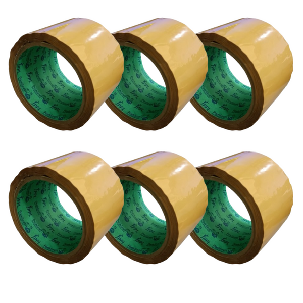 Brown packing tape (Set of 6, 3inch x 65meter) Side View
