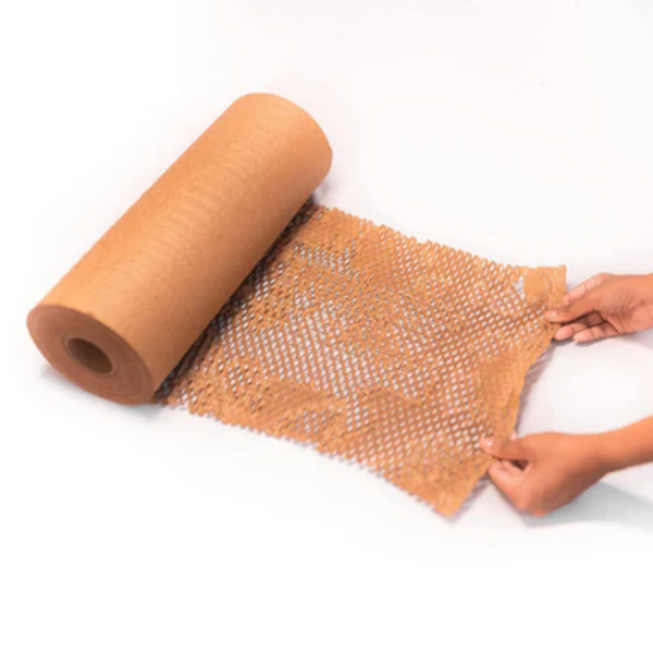 Honeycomb Paper (Set of 1, 390mm16inch x 250meter Brown Eco-Friendly Cushioning Wrap for Packing Fragile Items - Open and Use View