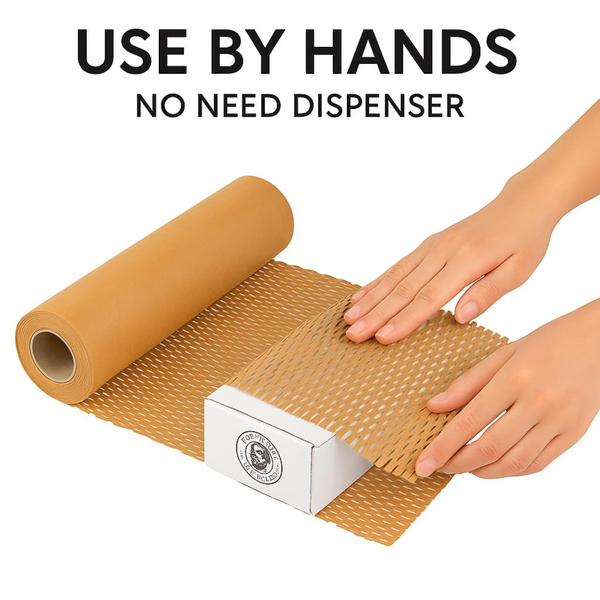 Honeycomb Paper (Set of 1, 390mm16inch x 250meter Brown Eco-Friendly Cushioning Wrap for Packing Fragile Items - Packaging View