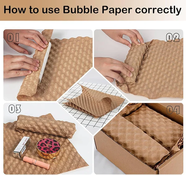 Original Kraft Paper Bubble Wrap Sheets 300mm x 400mm  Eco-Friendly Gifts Shipping and Moving How to Use View