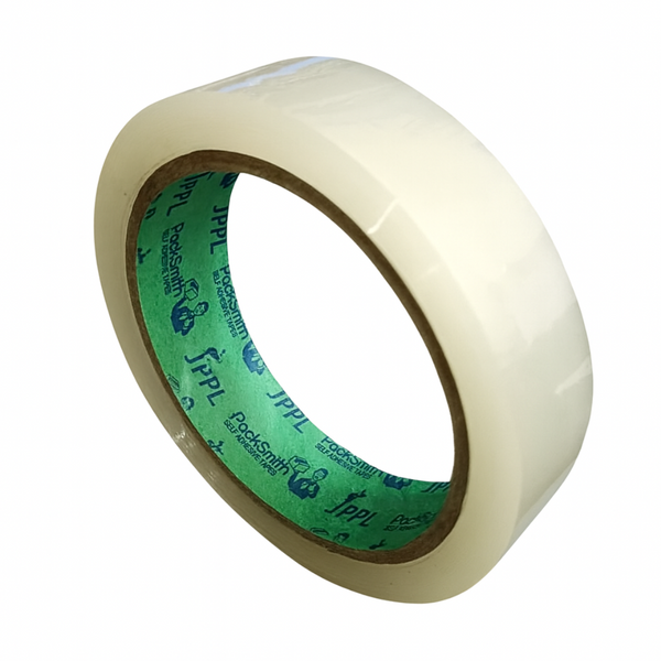 Transparent Tape (Set of 6, 1 Inch x 65 Meter)  Clear Packing Tape for Moving, Shipping, Office & Home Use Side View