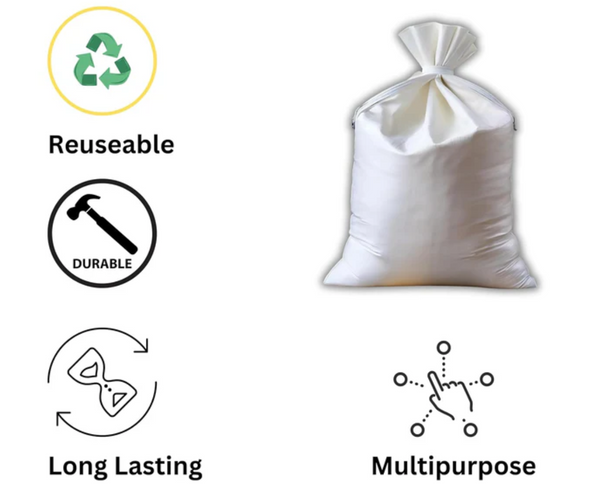 White Gunny Bags Heavy Duty Sack for Warehouse - Courier Storage & Multipurpose Details Page View