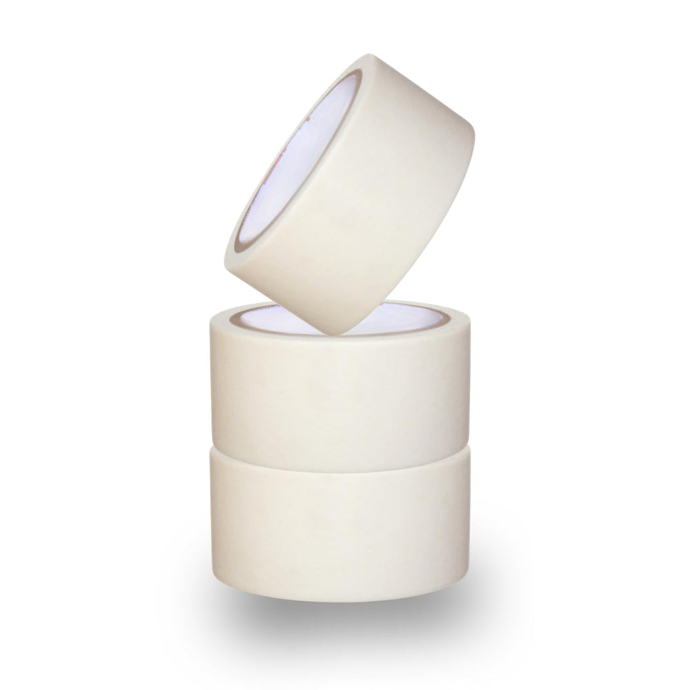 Masking tape 1 or 2 inch, set of 3 wider crepe paper rolls in a tilted stack