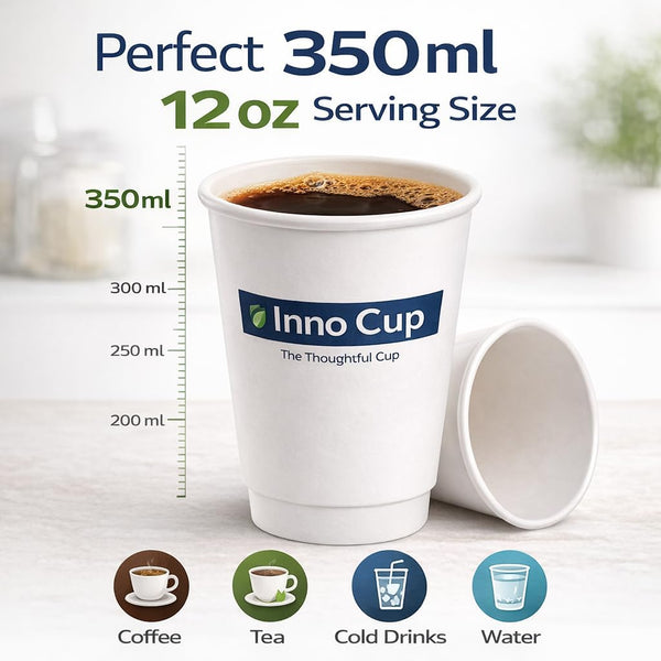 350 ml 12 oz Inno Cup filled with coffee, for coffee, tea, cold drinks and water