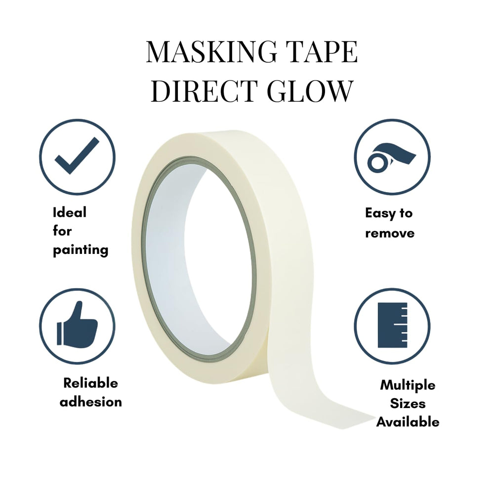 Masking tape 1 or 2 inch, crepe paper roll with icons for painting use, easy removal and sizes
