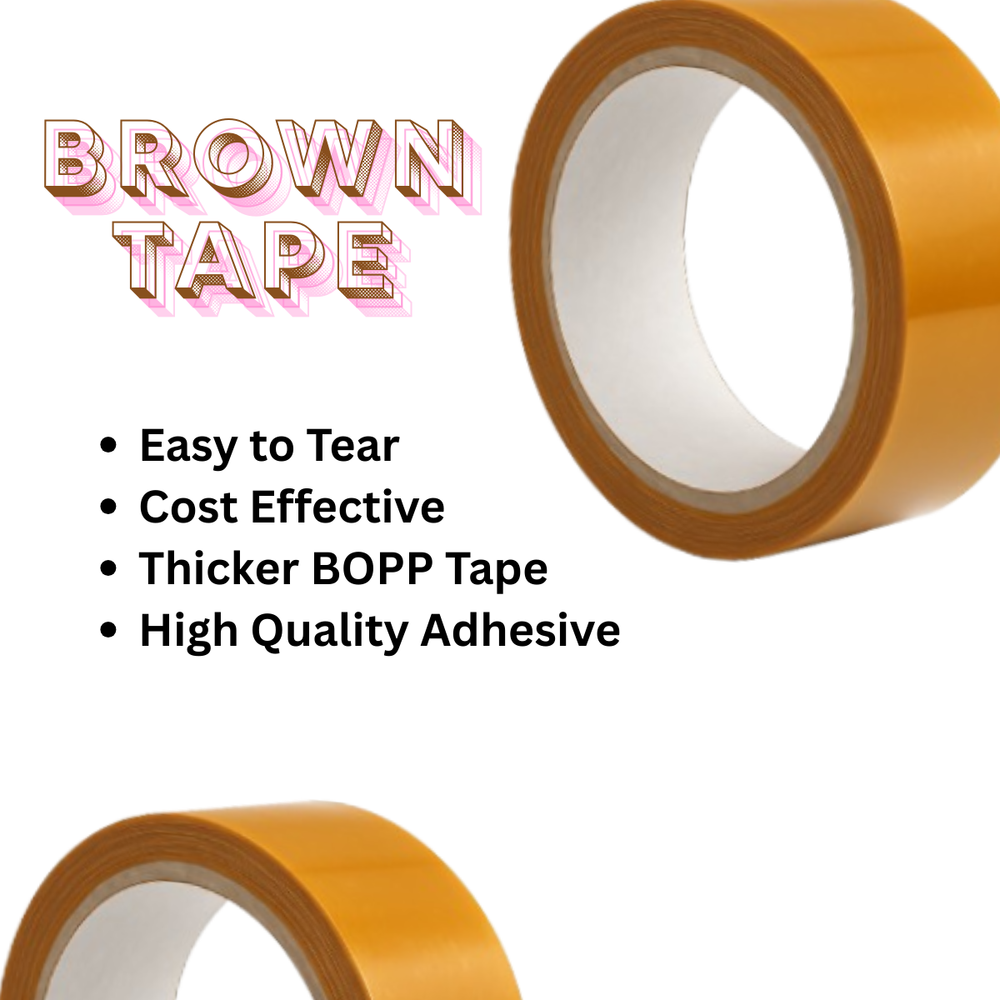 Brown Packing Tape 3 inch x 65 m – Set of 4 Rolls – box packing action view