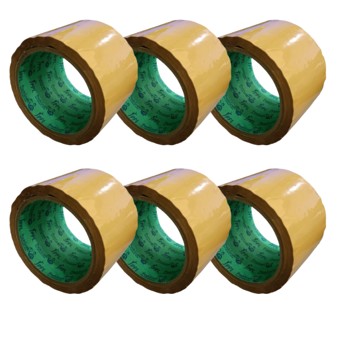 Brown packing tape (Set of 6, 3inch x 65meter) Side View