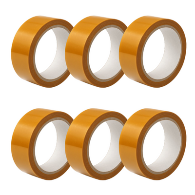 Brown packing tape 1 inch x 65 m, set of 6 rolls arranged in two rows of three