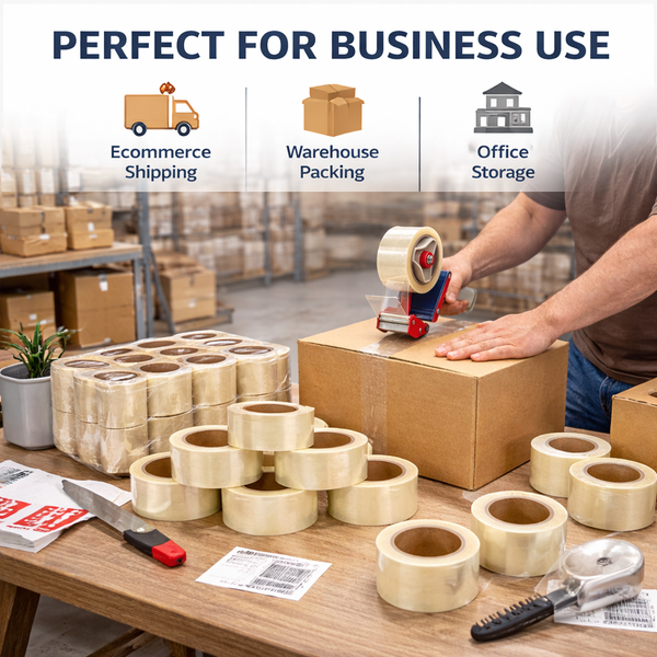 Clear Packing Tape 72 Rolls Bulk Pack Heavy Duty 2 Inch 65 Yard for Shipping Packaging Wholesale Use - 36 Bul Image View - Business Use View