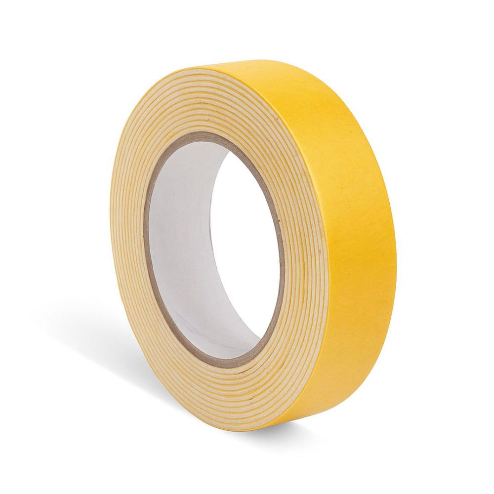 Double sided foam mounting tape 24 mm x 2.5 m, single roll showing the white foam layers