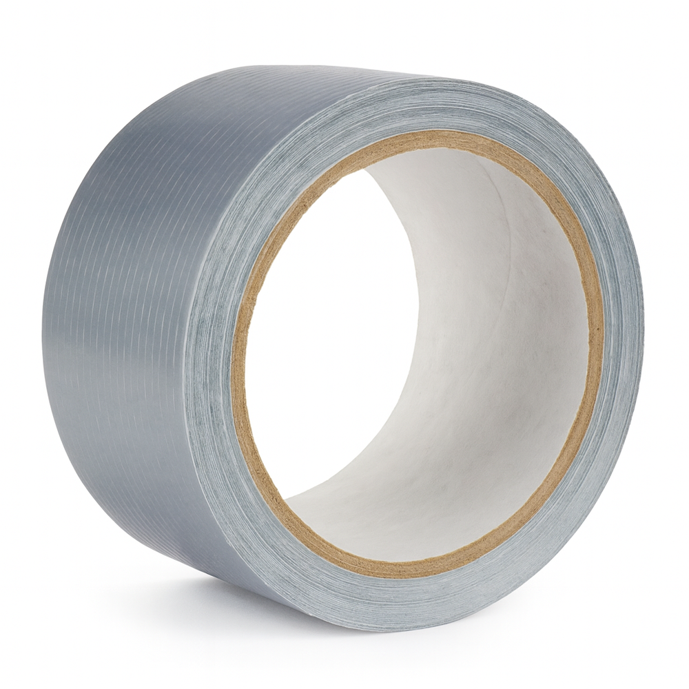 Grey Duct Tape 2 inch x 20 m – Waterproof, Set of 6 – 6 pack, front side view