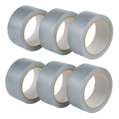 Grey Duct Tape 2 inch x 20 m – Waterproof, Set of 6 – 6 pack