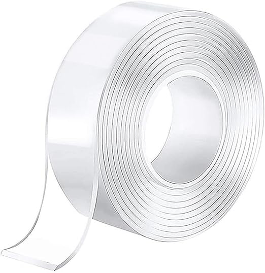 Nano Tape 3 Meter Transparent Double-Sided Adhesive Removable, Reusable, Waterproof Gel Grip 30mm Width (Set of 1) Top Close View