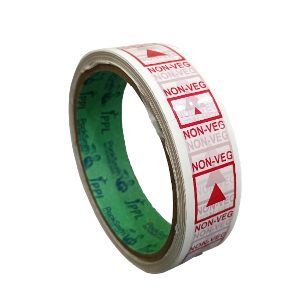 Non-veg marking tape 1 inch x 35 m, roll tilted to show the JPPL and PackSmith printed core