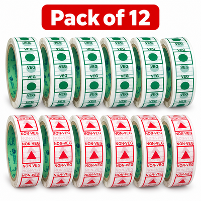 Veg and Non-Veg Tape Mixed Pack, 1 inch x 35 m,