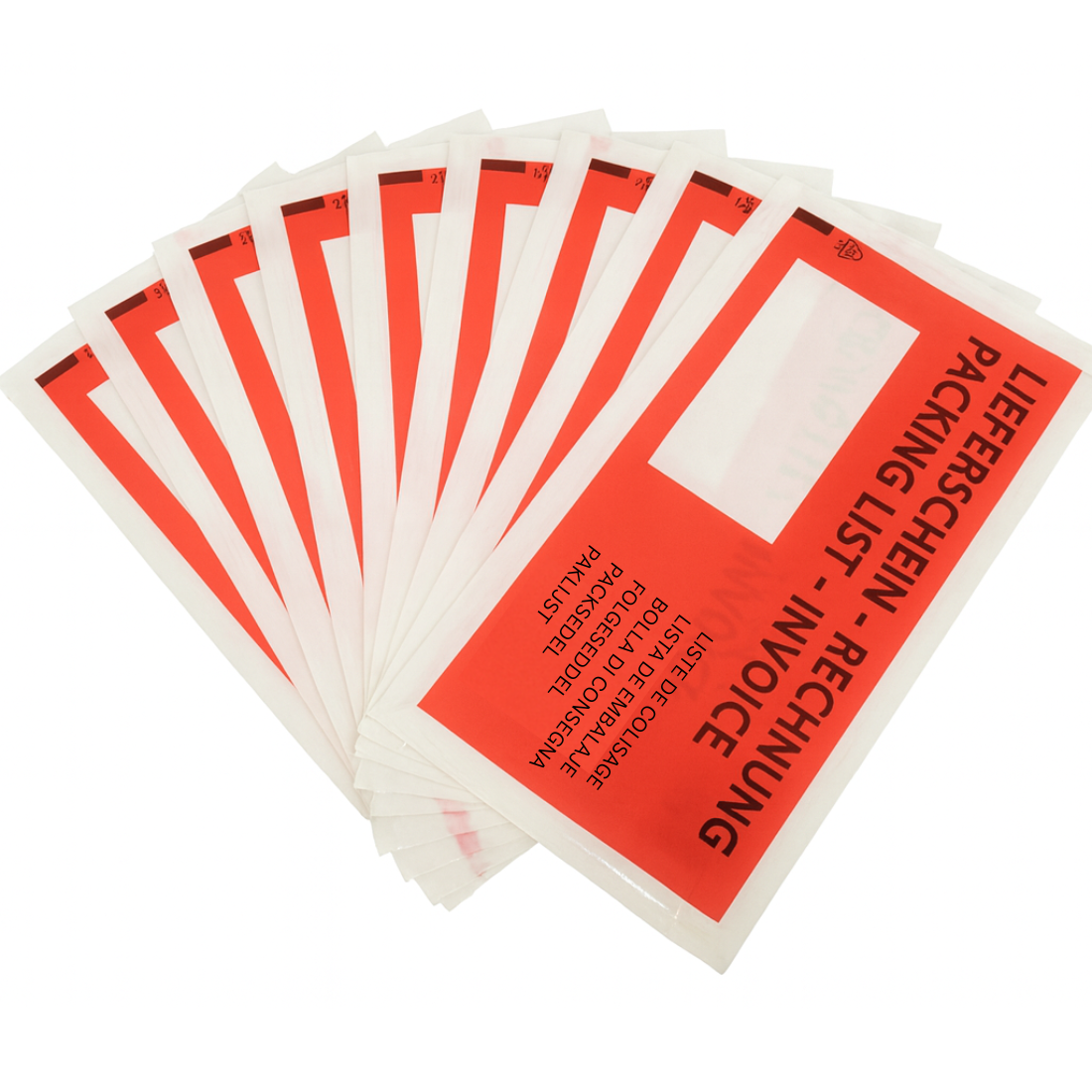 Premium Self Adhesive Transparent Delivery Note Bags Printed Waterproof Document Sleeves 9.5 x 4.5 Inch - Bulk Qty. View