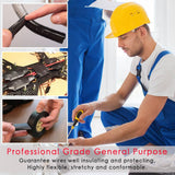 Black PVC electrical tape 18 mm x 6 m, electrician taping wires, with close-ups of wire wrapping