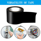 Black PVC electrical tape 18 mm x 6 m, single roll above three photos of wiring and switch box use