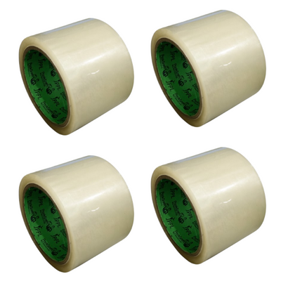 Clear Cello Tape 3 inch x 65 m – Set of 4 Rolls – 4 pack