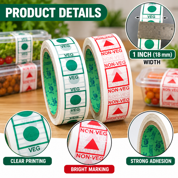 Veg and Non-Veg Tape Mixed Pack, 1 inch x 35 m,