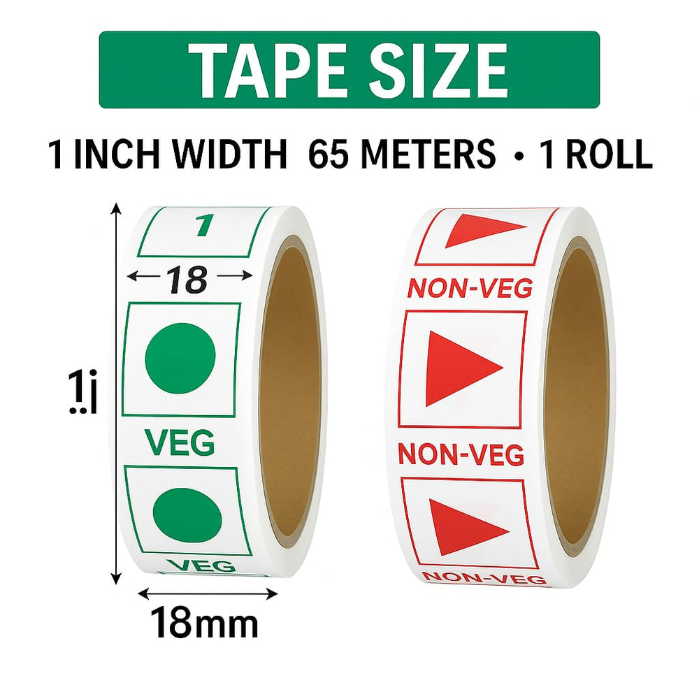 Veg / Non-Veg Marking Tape 1 inch x 35 m – BOPP – photo 3