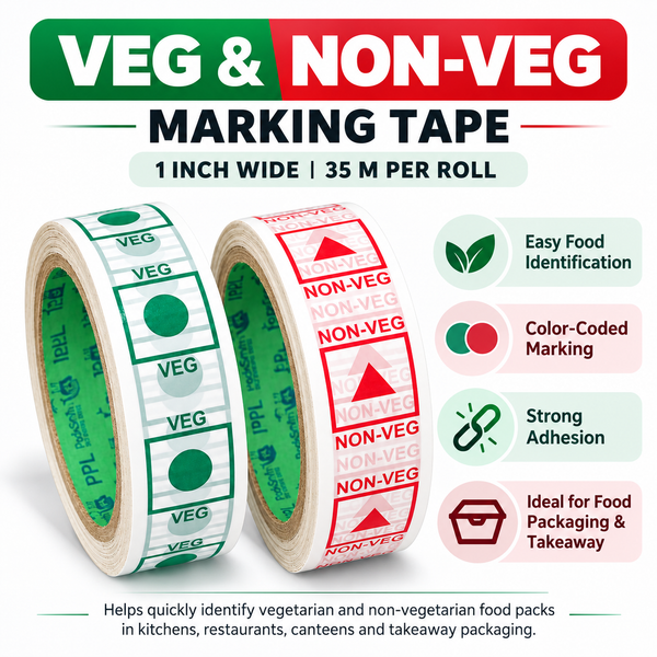 Veg and Non-Veg Tape Mixed Pack, 1 inch x 35 m,
