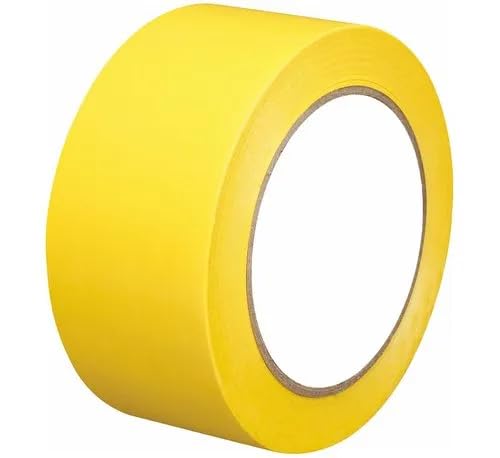 Yellow floor marking tape 2 inch x 25 m, single bright yellow roll on a white background