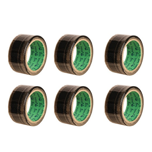 Printed clear tape for Nykaa sellers 2 inch x 65 m, set of 6 rolls with green cores in two rows
