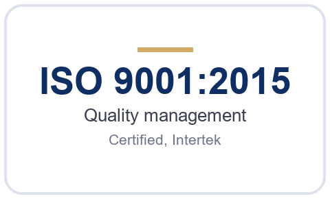 ISO 9001:2015 quality management certified